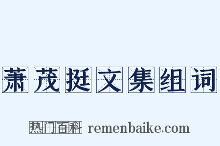 萧茂挺文集组词是什么意思的图片